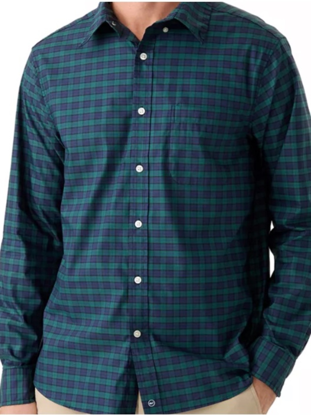 Vineyard Vines Men's Blue & Green Button Down Shirt